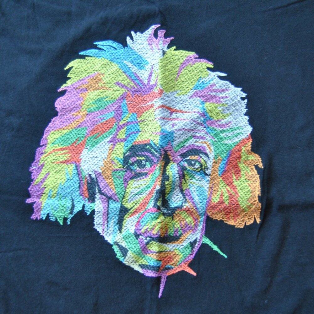 Albert Einstein Multi-Color Stitched Portrait Sho… - image 2